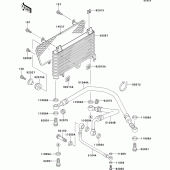 Схема узла: Масляный охладитель для Kawasaki ZX1100 GPZ1100