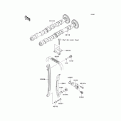 Схема вузла: Розподільний вал & Ланцюг ГРМ & Натягувач для Kawasaki ZR1000 Z1000