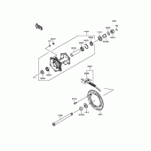 Схема узла: Ступица заднего колеса для Kawasaki KLX250 KLX250