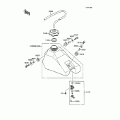 Схема узла: Топливный бак для Kawasaki KX100