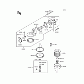 Схема вузла: Масляний насос & Масляний фільтр Kawasaki ZR400 Zephyr