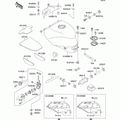 Схема узла: Топливный бак(1/2)(zx400-l4) для Kawasaki ZX400 ZXR400