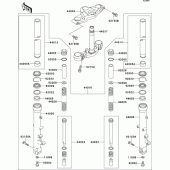 Схема вузла: Вилка передньої осі для Kawasaki ZX1100 GPZ1100