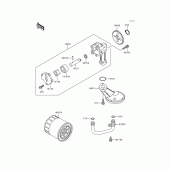 Схема вузла: Масляний насос & Масляний фільтр для Kawasaki EN500 Vulcan 500 LTD