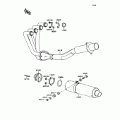 Схема узла: Выхлопная система (s) для Kawasaki ZX750 Ninja ZX-7