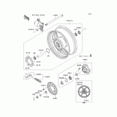 Схема узла: Ступица заднего колеса для Kawasaki ZR750 Z750R