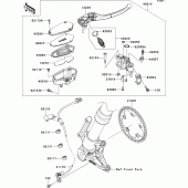 Схема узла: Передний тормозной цилиндр для Kawasaki ZR1000 Z1000 ABS