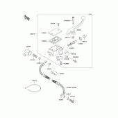 Схема вузла: Передній гальмівний циліндр Kawasaki KL650 KLR650