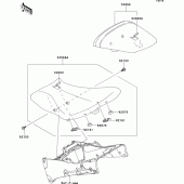 Схема вузла: Сидіння для Kawasaki ZX636 Ninja ZX-6R ABS