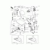 Схема узла: Топливный бак(1/3)(zx600-e4) для Kawasaki ZX600 Ninja ZX-6