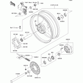 Схема вузла: Ступиця заднього колеса для Kawasaki ZR1000 Z1000 ABS