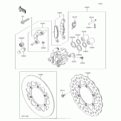 Схема узла: Передний тормоз для Kawasaki KX100
