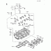 Схема вузла: Головка циліндра для Kawasaki ZX600 Ninja 600R