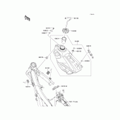 Схема узла: Топливный бак для Kawasaki KX250/ KX252 KX250F