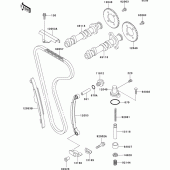 Схема вузла: Розподільний вал & Ланцюг ГРМ & Натягувач для Kawasaki EL250 Eliminator 250