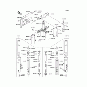 Схема вузла: Вилка передньої осі (A7f/a7fa/a8f/a8fa) для Kawasaki VN1600 Vulcan 1600 Classic