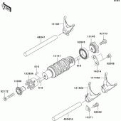 Схема вузла: Gear change drum/shift fork(s) для Kawasaki EX650 Ninja 650 ABS