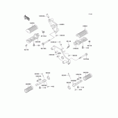 Схема вузла: Підніжки для Kawasaki VN800 Vulcan 800 Classic