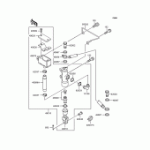Схема вузла: Задній гальмівний циліндр Kawasaki KMX50 KSR-I