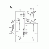Схема вузла: Вилка передньої осі для Kawasaki KMX50 KSR-I