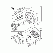 Схема вузла: Заднє колесо & Привідний ланцюг для Kawasaki ZR750 Zephyr