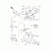 Схема вузла: Передній гальмівний циліндр Kawasaki KX85 KX85-II