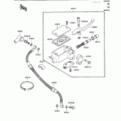 Схема узла: Передний тормозной цилиндр для Kawasaki KL650 KLR650