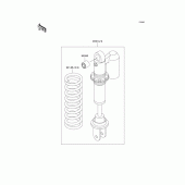 Схема узла: Задний амортизатор(ы) для Kawasaki KX65