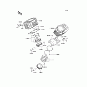 Схема узла: Цилиндр & Поршень для Kawasaki VN1700 Vulcan 1700 Voyager