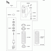 Схема узла: Задний амортизатор(ы) для Kawasaki KX85 KX85