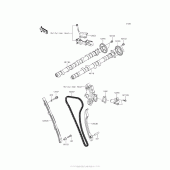 Схема узла: Распредвал & Цепь ГРМ & Натяжитель для Kawasaki ZX1400 Ninja ZX-14R