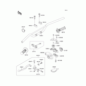 Схема вузла: Кермо & Пульт управління рульовим для Kawasaki KX125