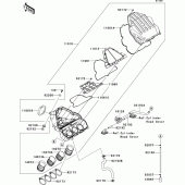 Схема вузла: Повітряний фільтр Kawasaki ZR1000 Z1000 ABS