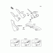 Схема вузла: Задні бічні обтічники & Захист ланцюга для Kawasaki ZR400 Zephyr