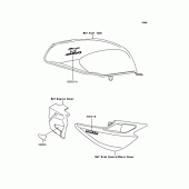 Схема вузла: Наклейки (blue; white; ZR250-B6) для Kawasaki ZR250 Balius-II