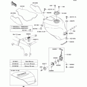 Схема узла: Топливный бак(zx600-j1p) для Kawasaki ZX600 Ninja ZX-6R