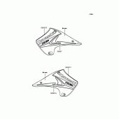 Схема узла: Наклейки (M6F) для Kawasaki KX125