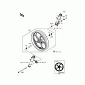 Схема узла: Ступица переднего колеса для Kawasaki BX250 NINJA 250SL