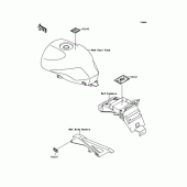 Схема вузла: Інформаційні наклейки для Kawasaki ZR400 Xanthus