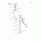 Схема узла: Задний тормозной цилиндр для Kawasaki ZX600 GPX600R