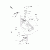 Схема узла: Топливный бак для Kawasaki KX250/ KX252 KX250F