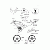Схема вузла: Наклейки (Помаранчевий; LEFA) для Kawasaki EX250 Ninja 250