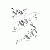 Схема вузла: Задня зірка та хаб для Kawasaki KLX125 D-Tracker