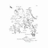 Схема вузла: Задні бічні обтічники & Захист ланцюга для Kawasaki KLE650 Versys 650 ABS