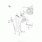 Схема узла: Распредвал & Цепь ГРМ & Натяжитель для Kawasaki KLX140 KLX140L