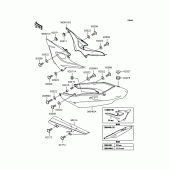 Схема вузла: Задні бічні обтічники & Захист ланцюга для Kawasaki ZR750 ZR-7S