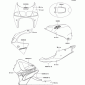 Схема вузла: Decals(green)(zx750-p5) для Kawasaki ZX750 Ninja ZX-7R