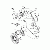 Схема вузла: Заднє гальмо для Kawasaki EN650 Vulcan S