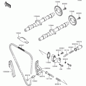 Схема вузла: Розподільний вал & Ланцюг ГРМ & Натягувач для Kawasaki ZR750 Zephyr