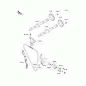 Схема вузла: Розподільний вал & Ланцюг ГРМ & Натягувач для Kawasaki ZR750 ZR-7S